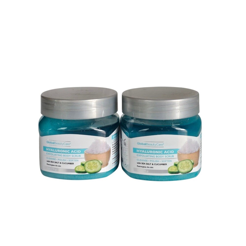 Global Beauty Hyaluronic Acid Exfoliating body Sugar Scrub 6oz 2pack